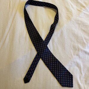 100% Silk Navy and Red Embroidered Brooks Brothers Tie